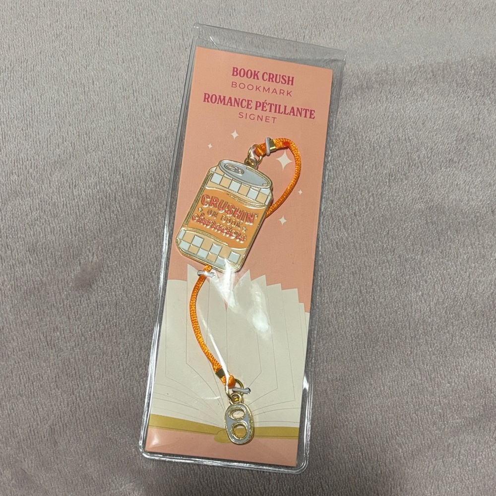 Crushin’ On Book Characters Metal Bookmark with Orange Ribbon 📖
